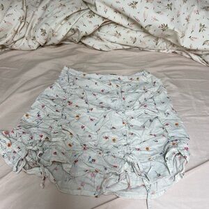 Floral Ruched Mini Skirt